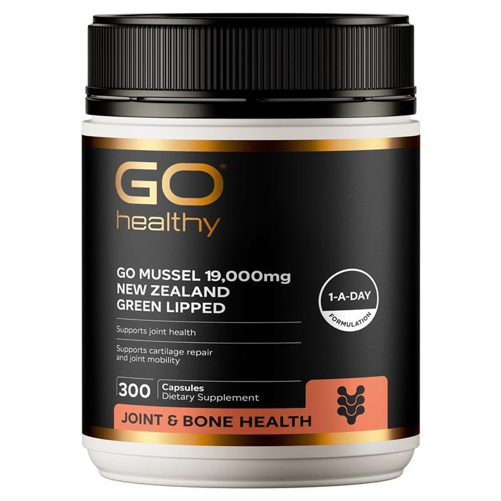 GO Healthy Go Mussel 高效關節保護膠囊，含 100% 紐西蘭純綠唇貽貝精華，支持軟骨修復與靈活活動