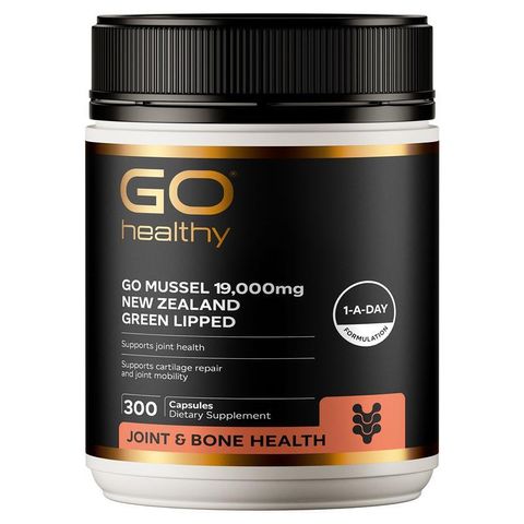 GO Healthy Go Mussel 高效關節保護膠囊，含 100% 紐西蘭純綠唇貽貝精華，支持軟骨修復與靈活活動