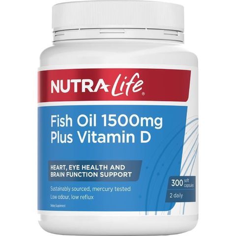 Nutralife 紐西蘭紐樂 深海魚油+維生素D 1500mg 300粒
