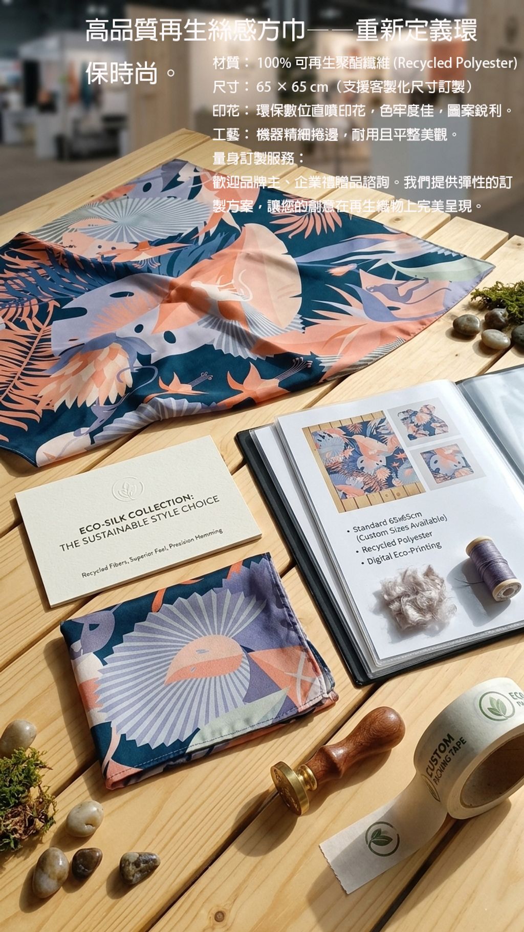 可再生仿真絲方巾