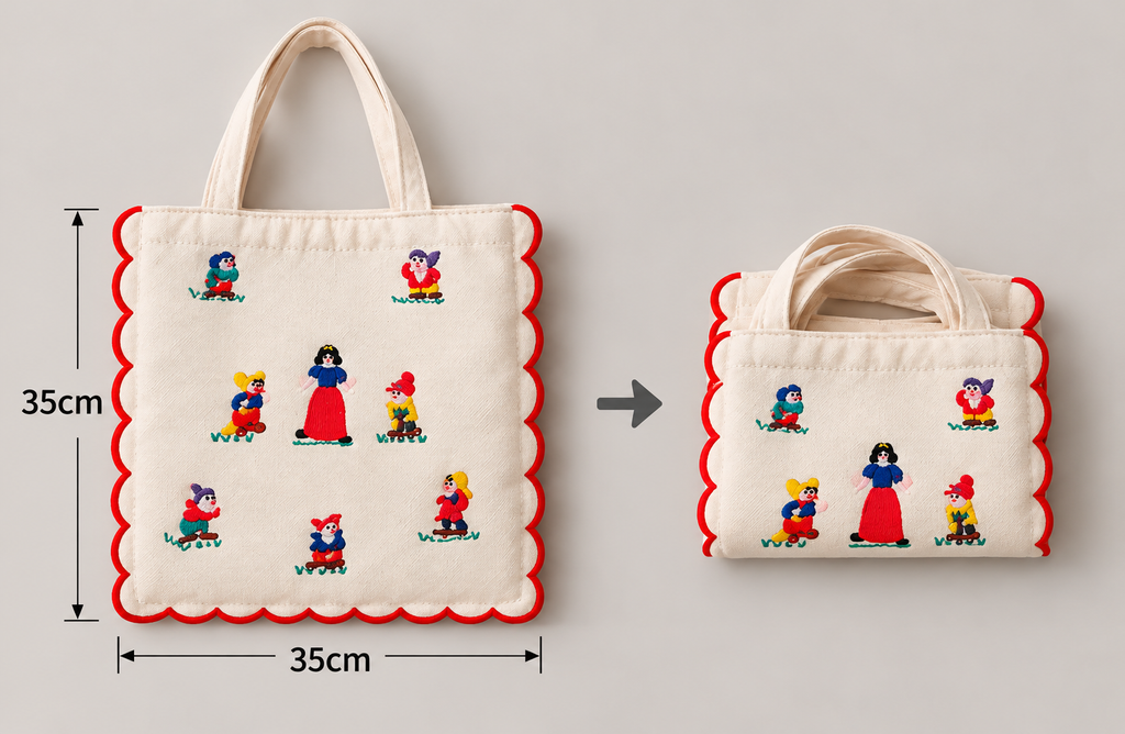 可折疊刺繡帆布袋展示