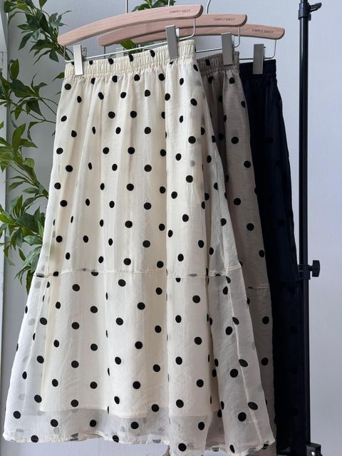 Polka Dot Midi Skirt 经典波点半裙