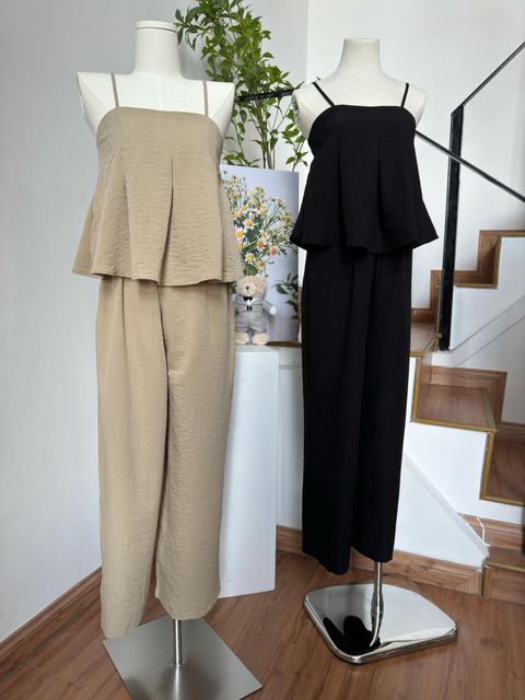Stylish Cotton Linen Strappy Set 时尚气质棉麻细带套装
