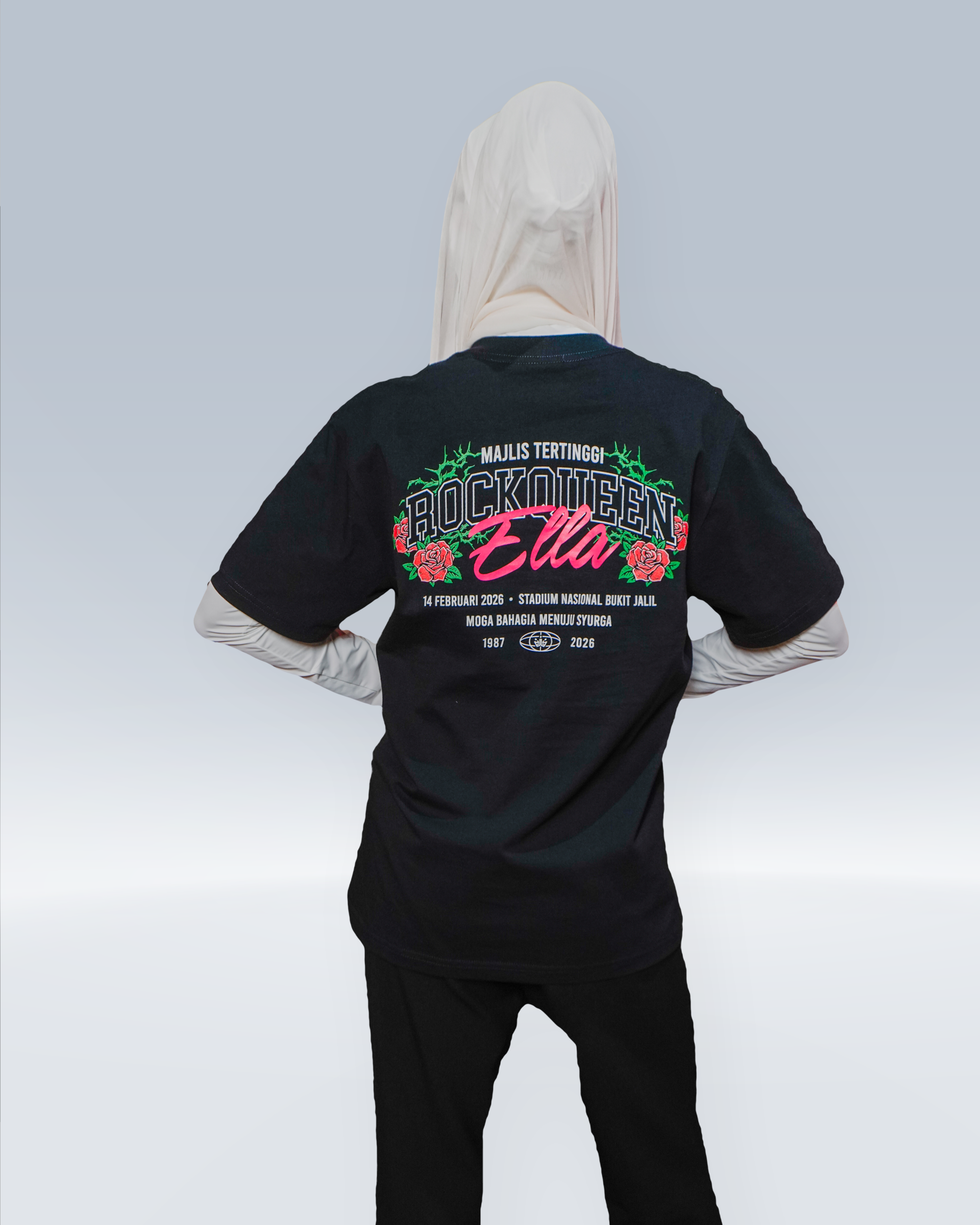 RQ TSHIRT - MENUJU SYURGA (BLACK) - back-Ella