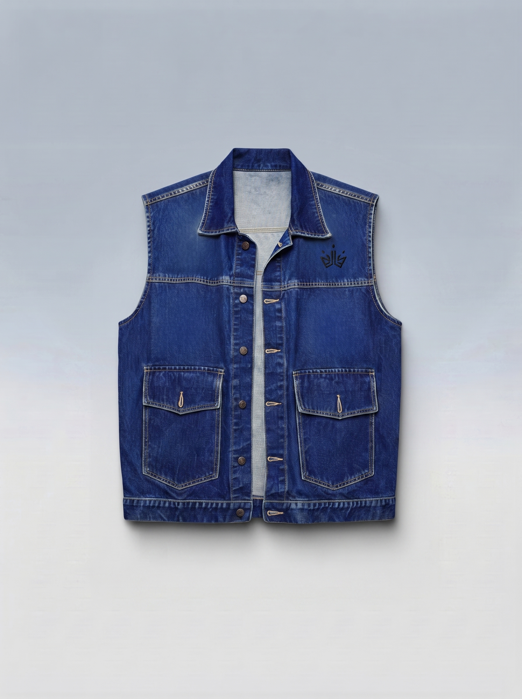Sleeveless denim front