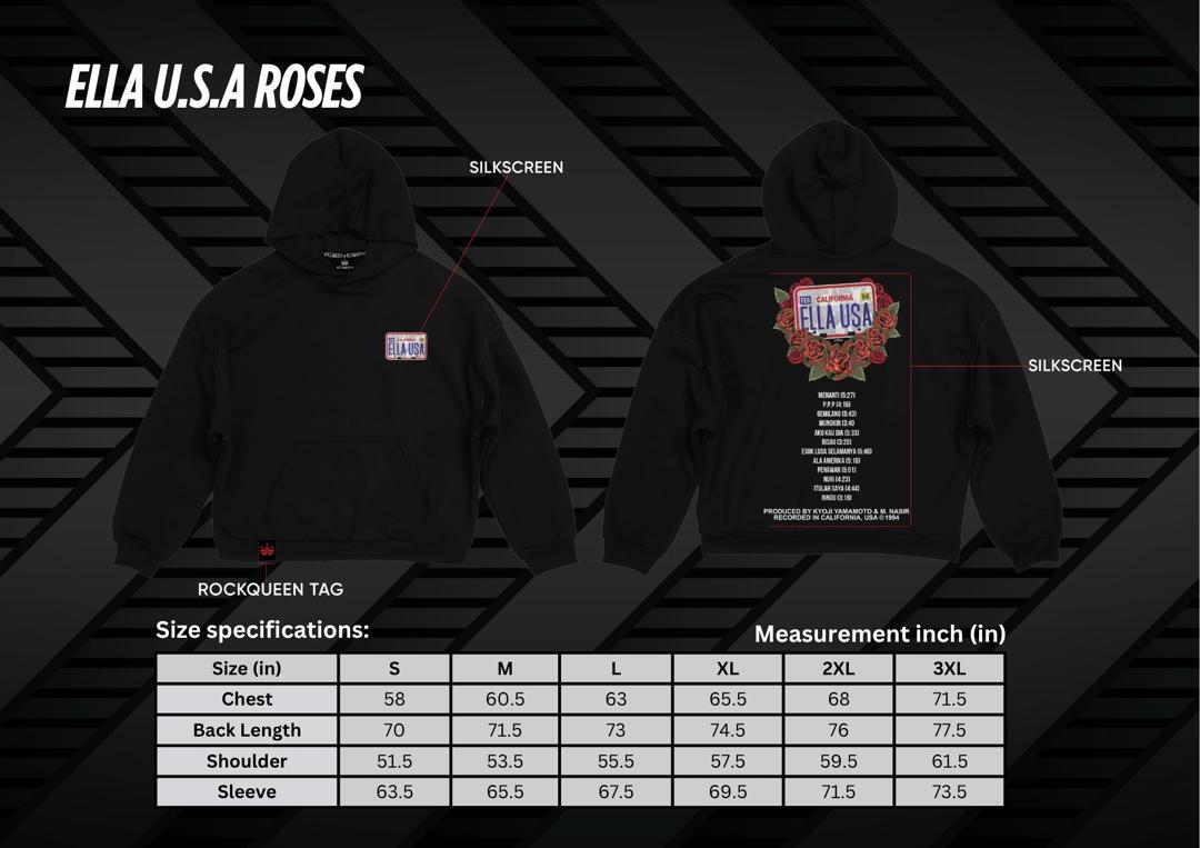 Size Chart Hoodie Ella USA