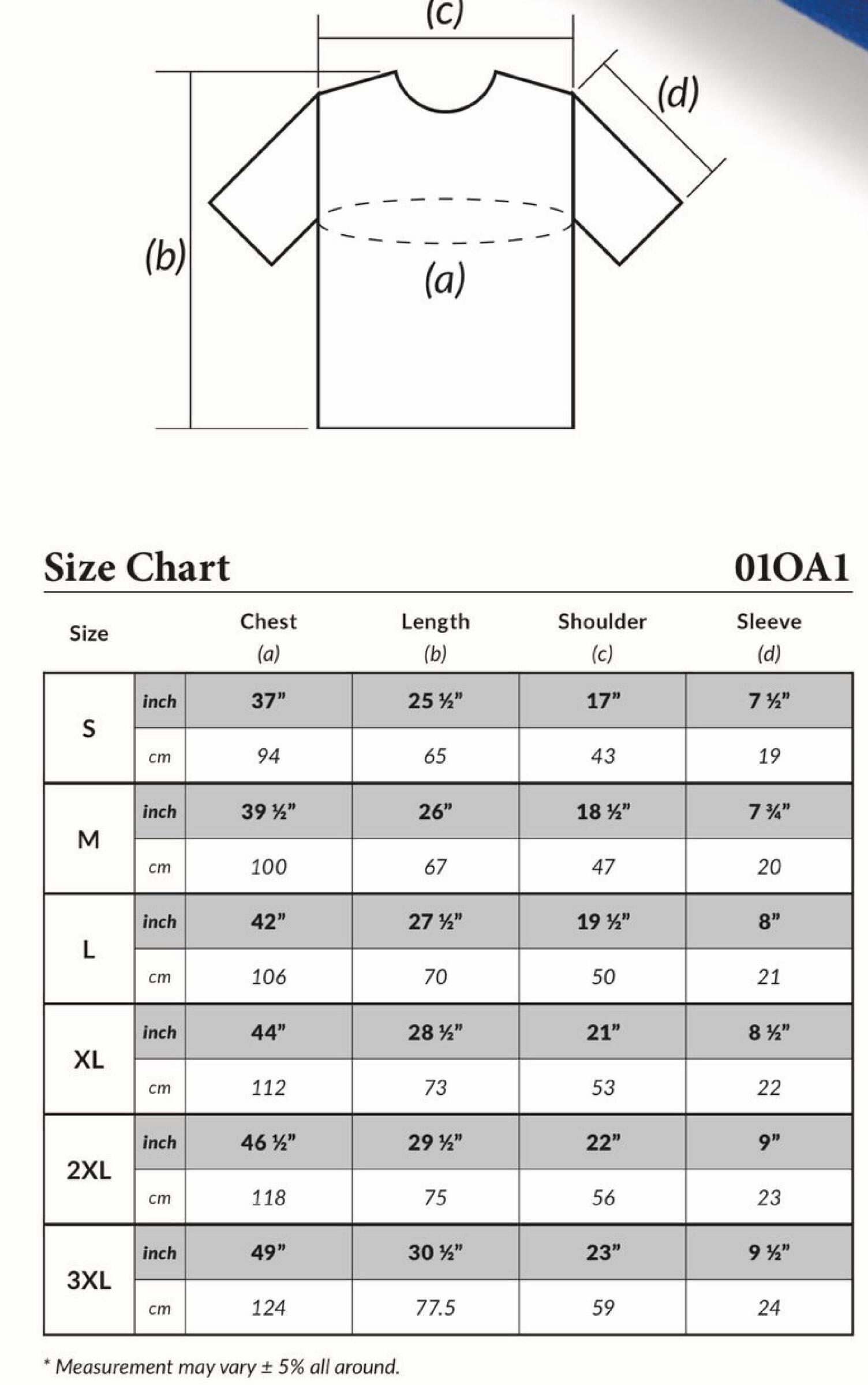 size chart Gemilang