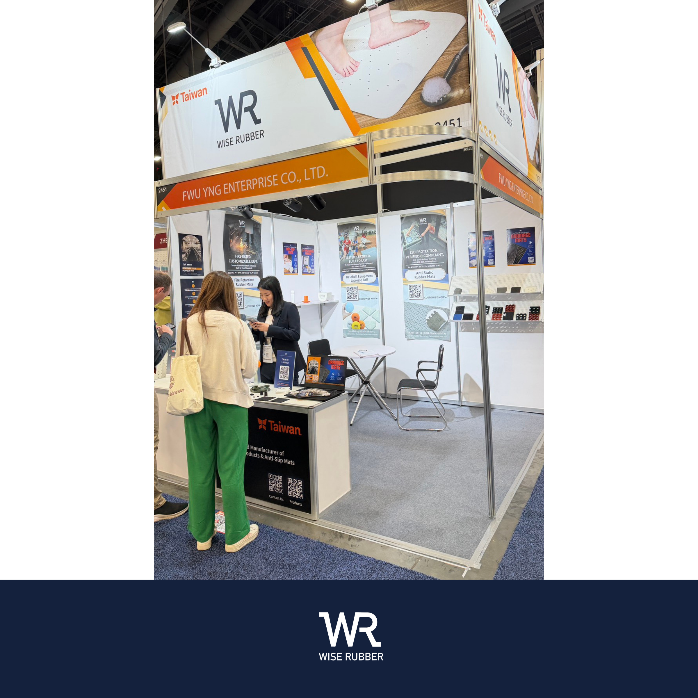 Wiserubber booth at National Hardware Show 2026 Las Vegas showcasing OEM rubber manufacturing solutions