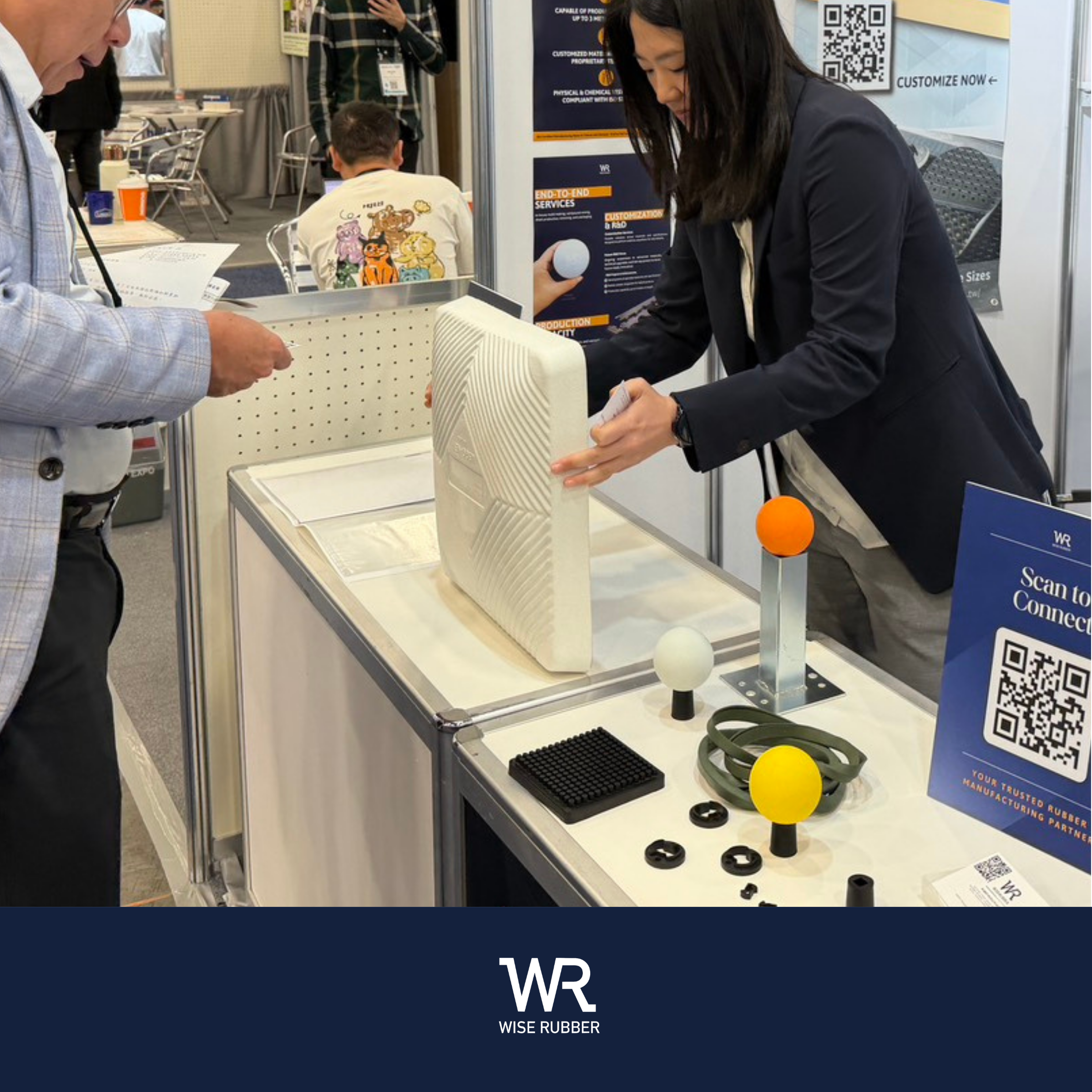 Lacrosse balls and baseball equipment by Wiserubber exhibited at Las Vegas hardware show 2026