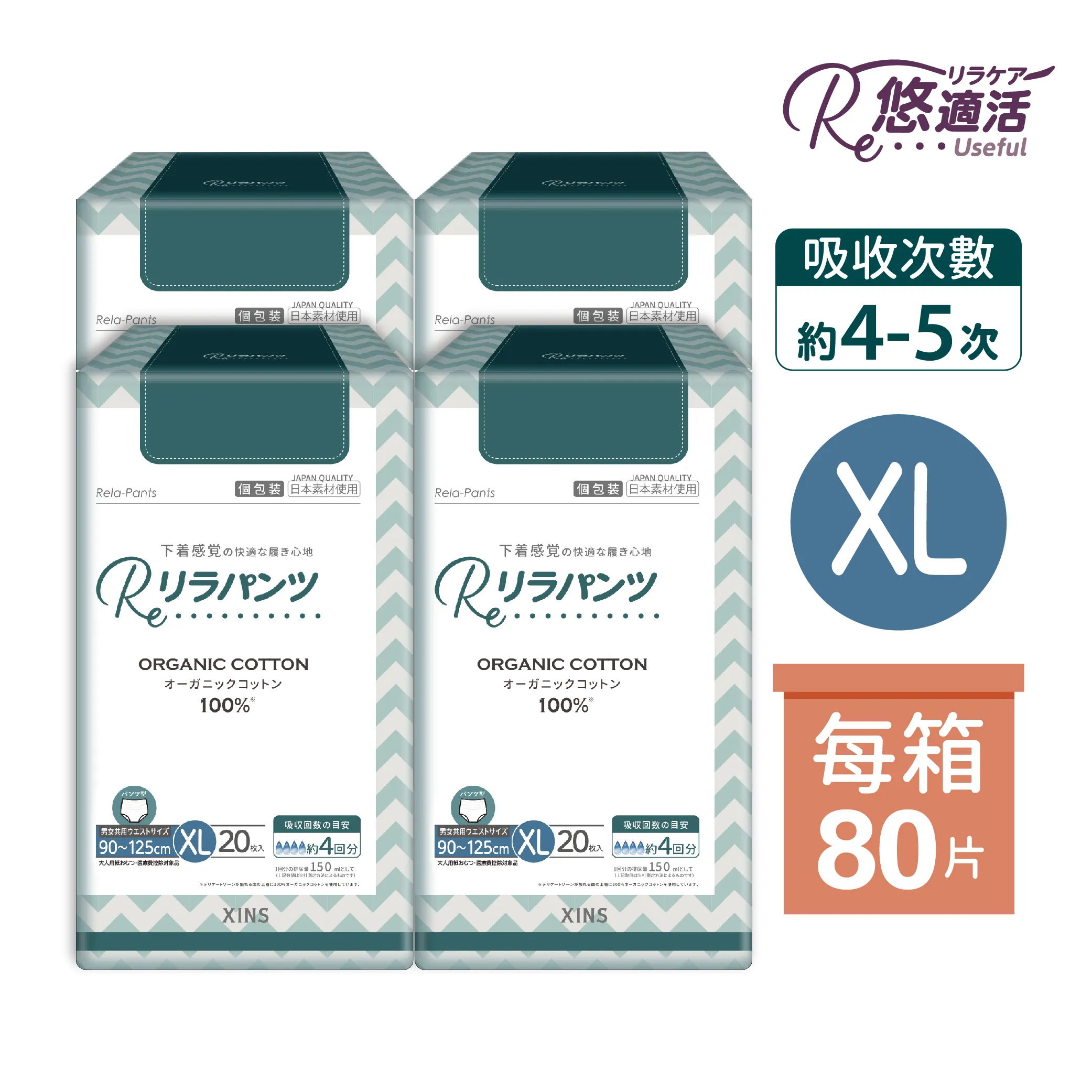 尿褲主圖_4回XL-4包-箱首圖