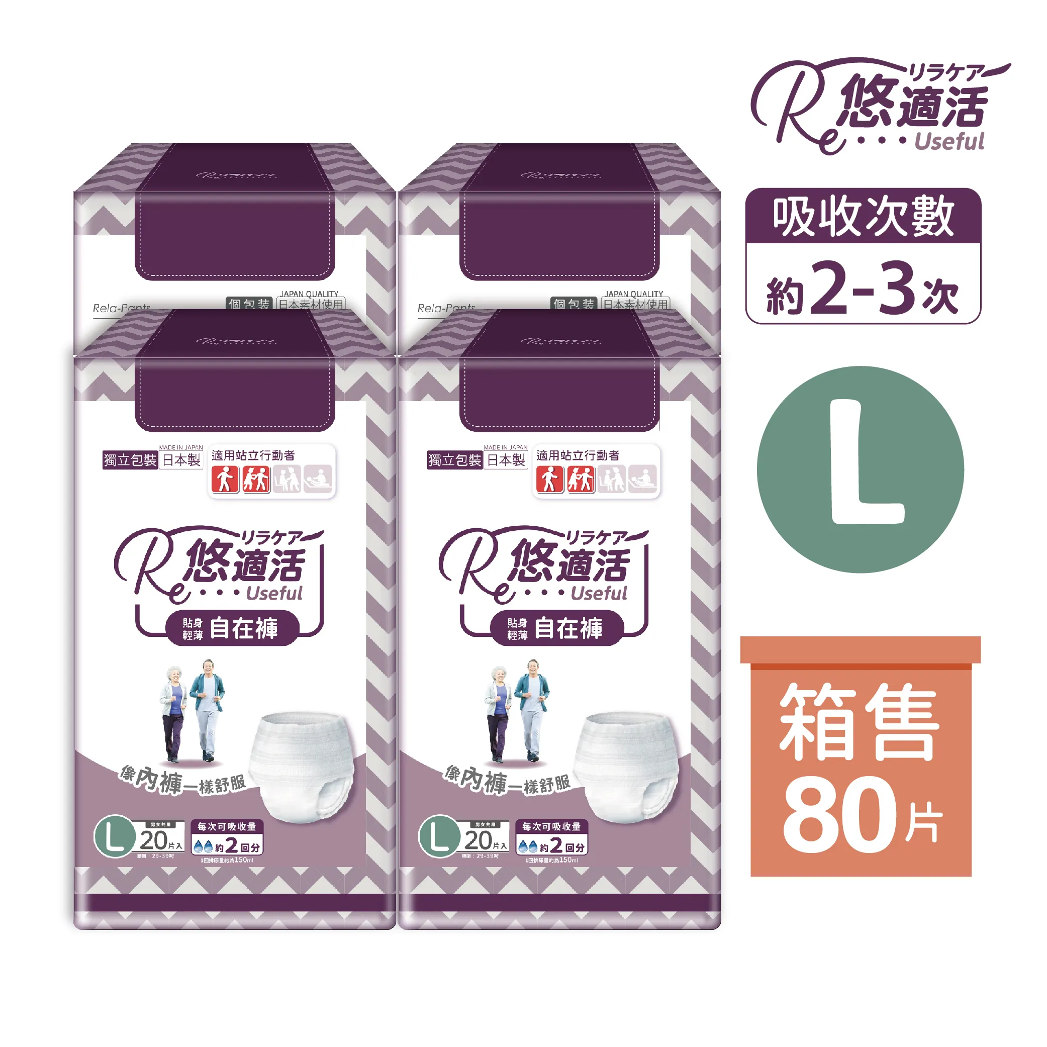 尿褲主圖-中文包裝_2回L-4包-箱首圖