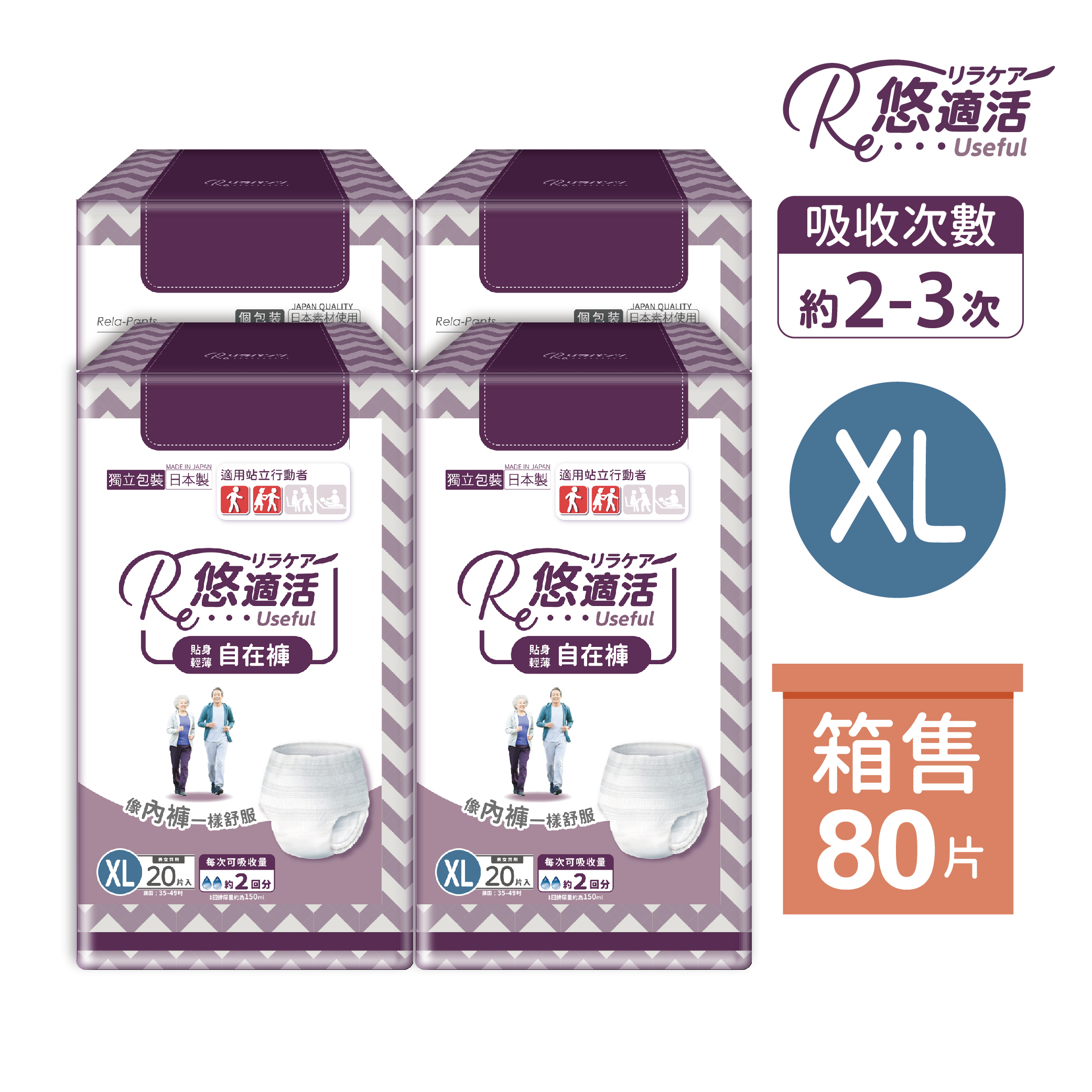 尿褲主圖-中文包裝_2回L-4包-箱首圖 複本