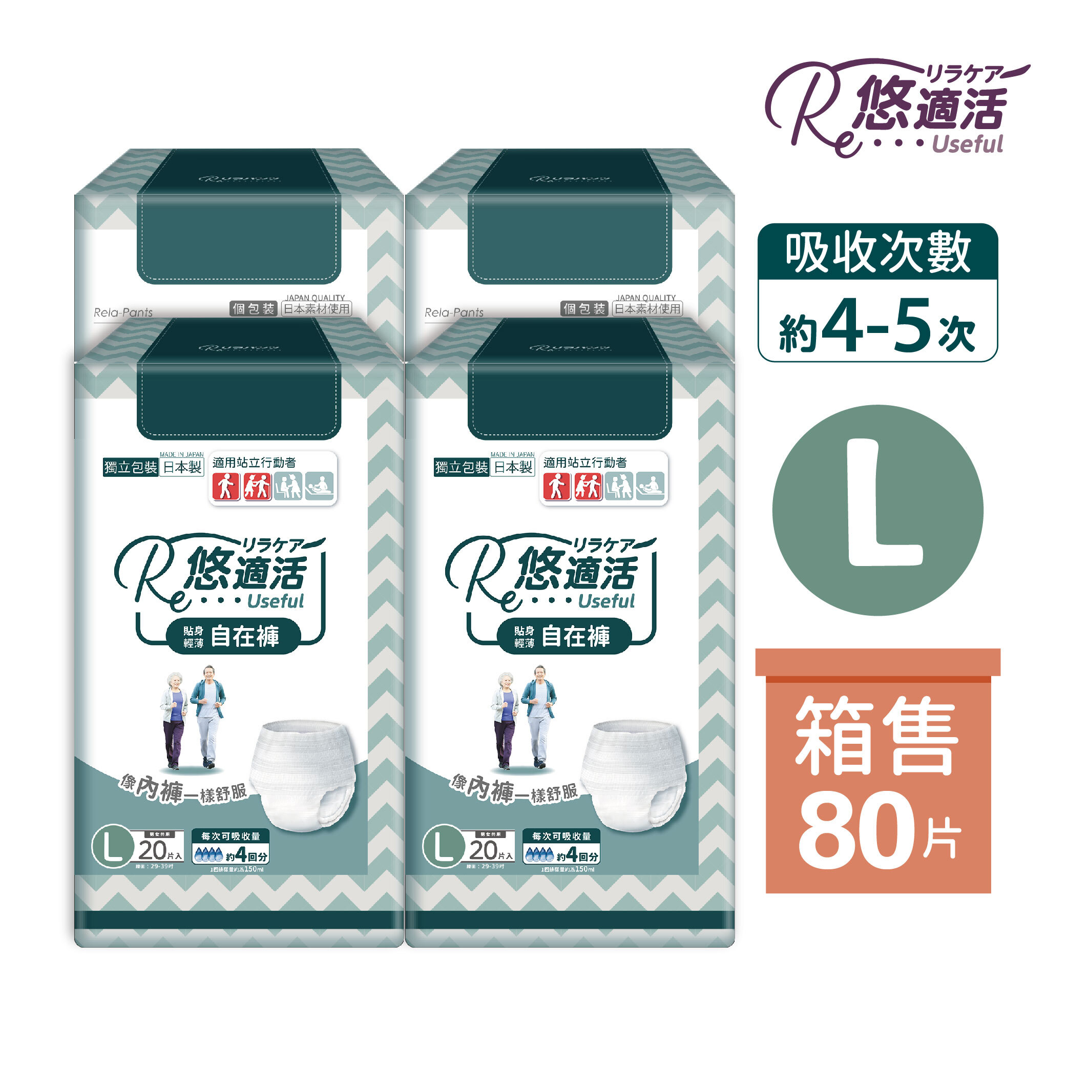 尿褲主圖-中文包裝_4回L-4包-箱首圖
