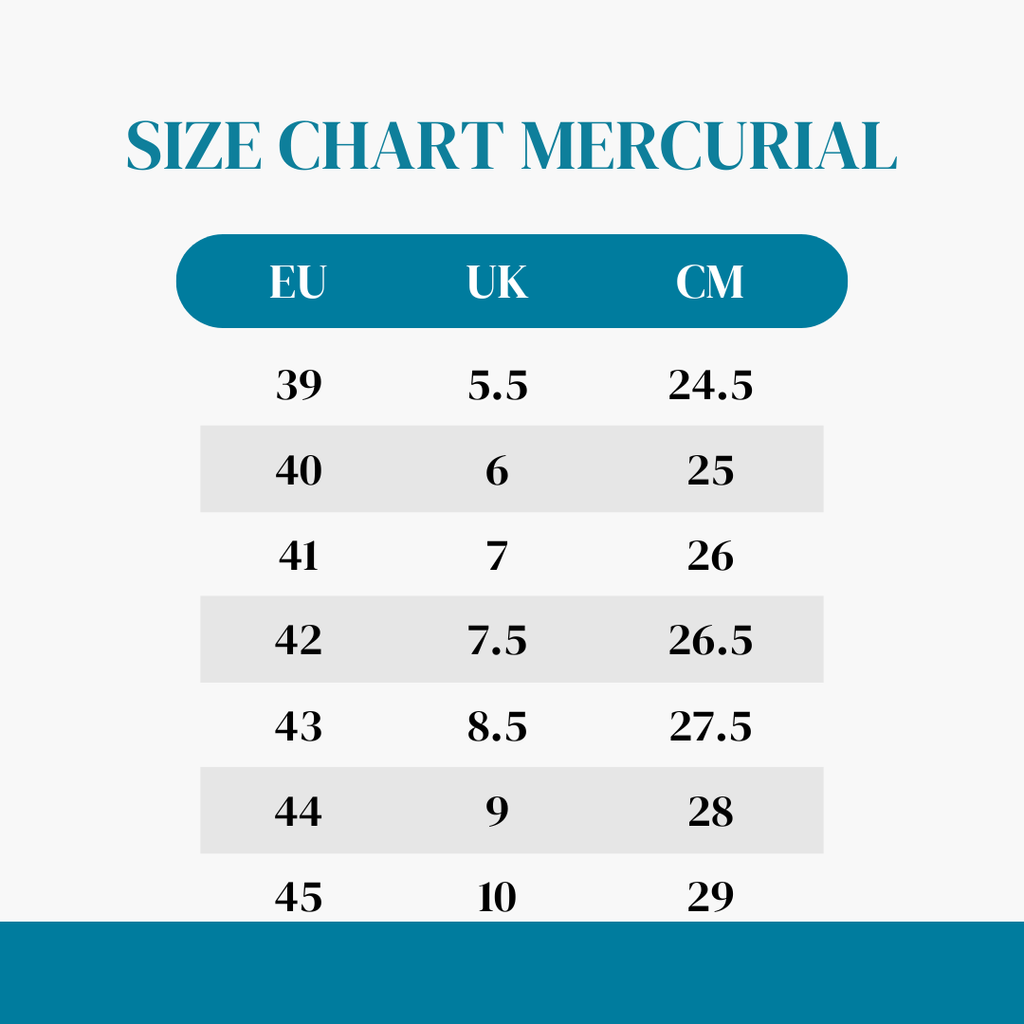 size chart kasut mercurial