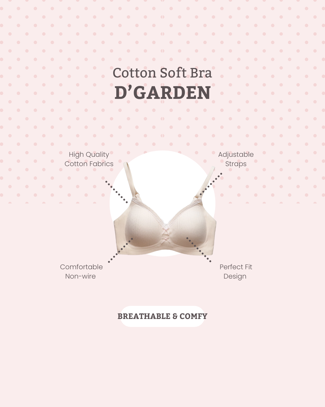 Pink Polkadot Pattern Key Features Bra Instagram Story