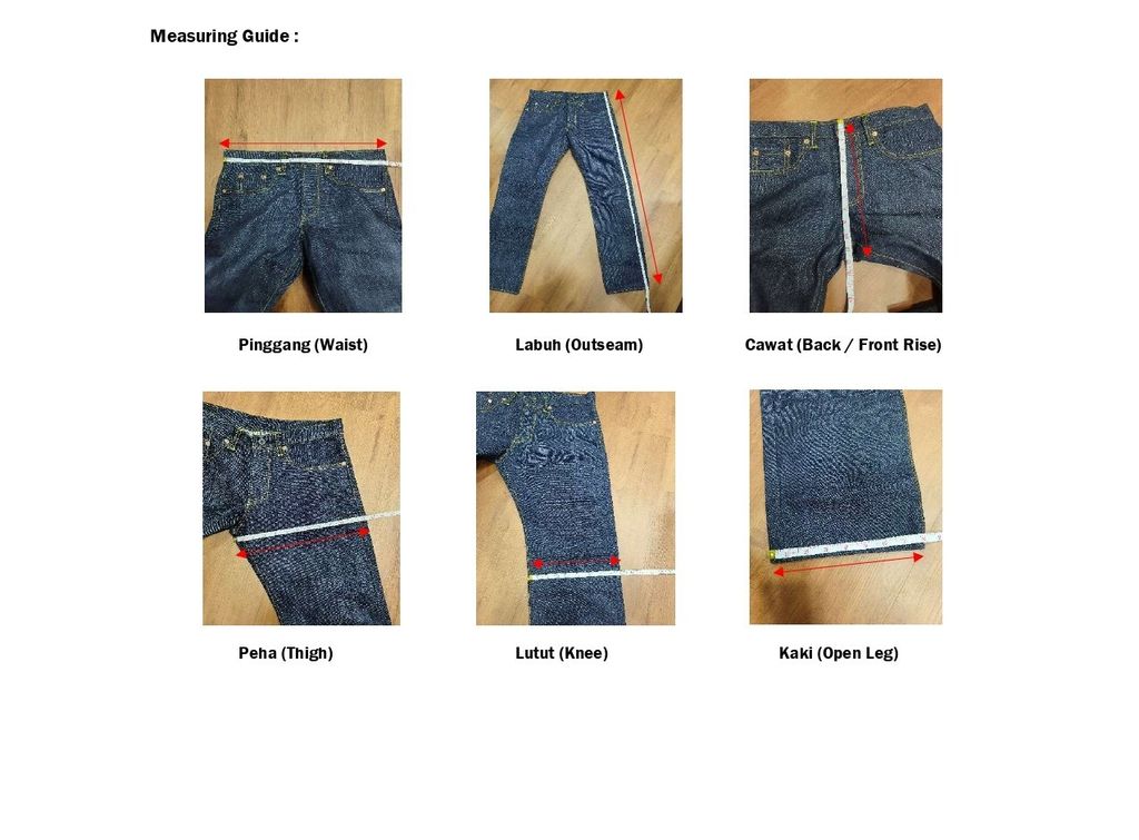sample ukur seluar
