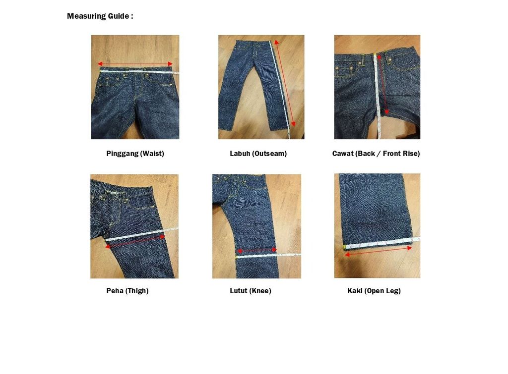 sample ukur seluar