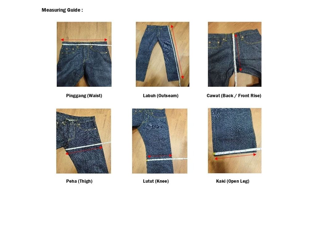 sample ukur seluar