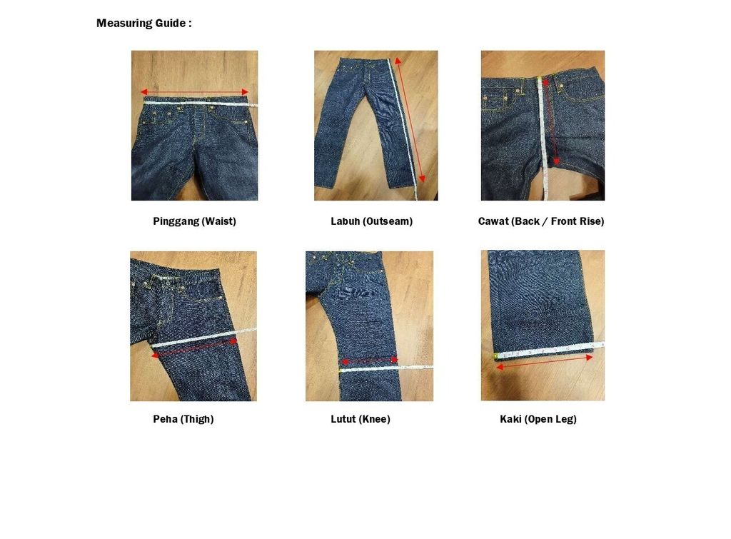 sample ukur seluar