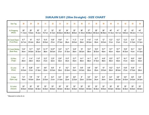 size chart sj01