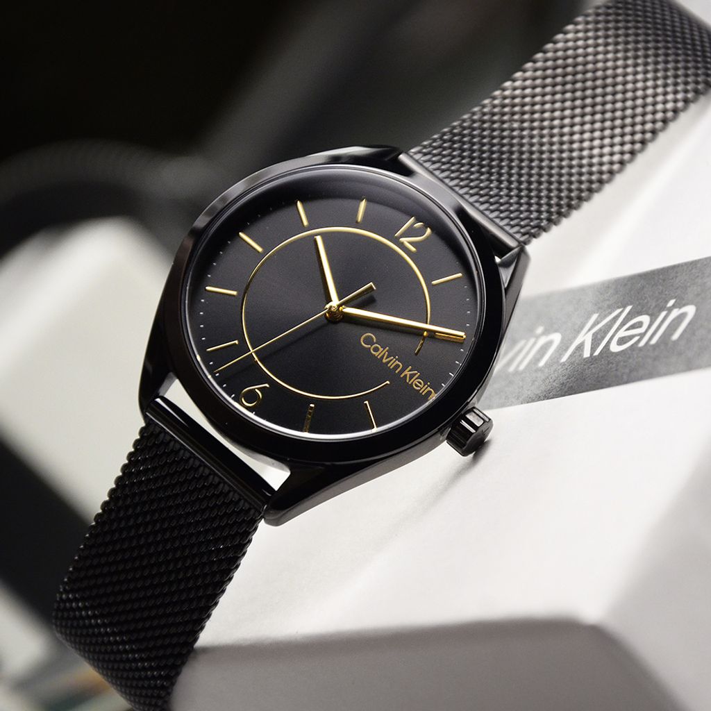 38女神節超值禮盒 | Calvin Klein手錶 25200194 + PH手環 PH-L-R | 簡約時尚米蘭帶女錶 手錶側面