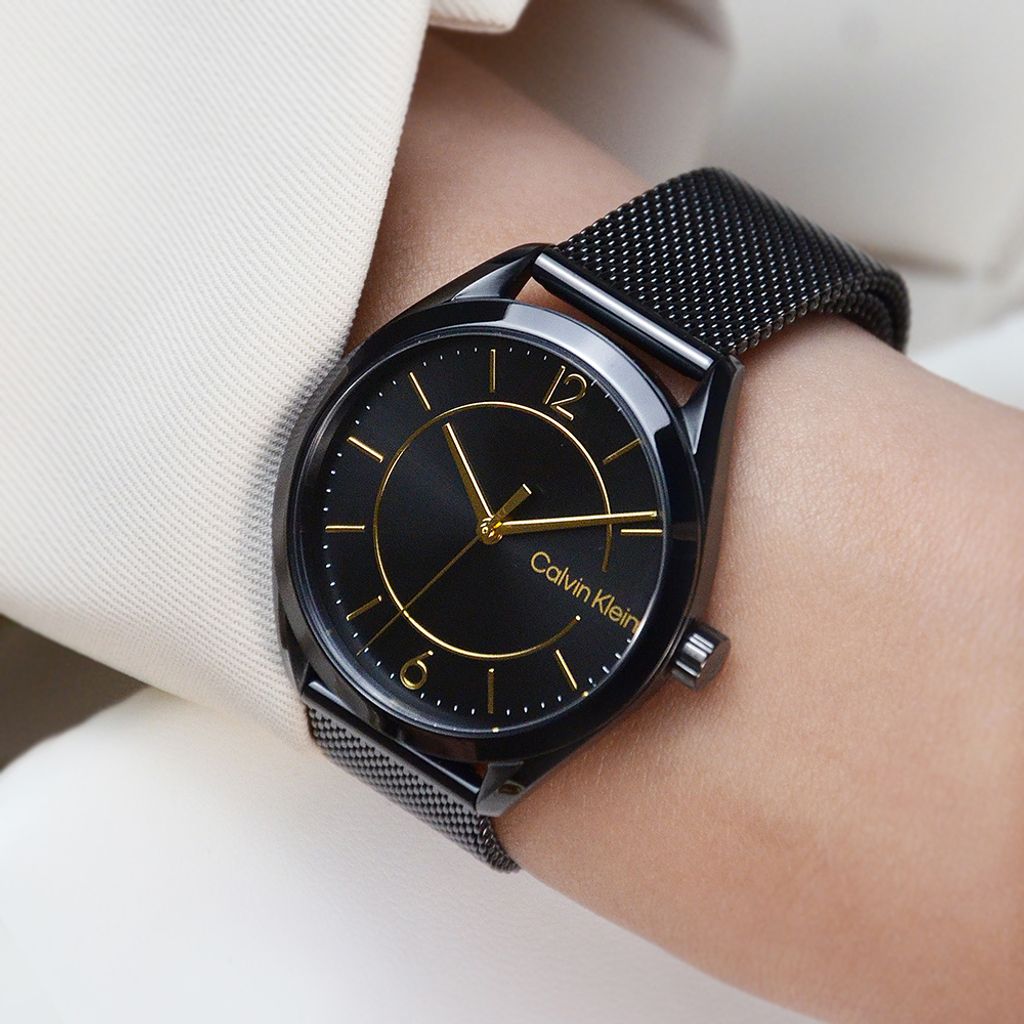 38女神節超值禮盒 | Calvin Klein手錶 25200194 + PH手環 PH-L-R | 簡約時尚米蘭帶女錶 錶面細節