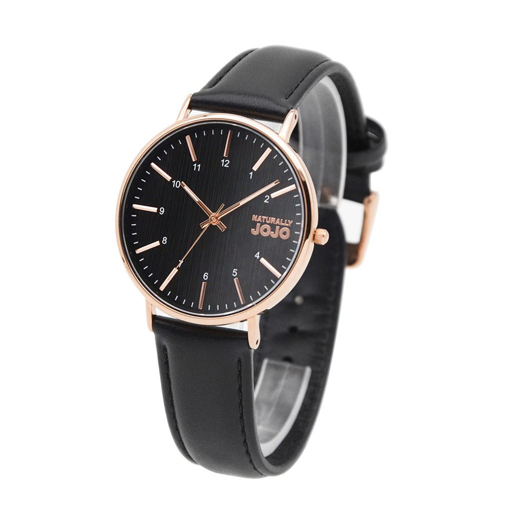 NATURALLY JOJO | JO96997-88RM | 黑色木紋 藍寶石水晶鏡面 手錶 側面