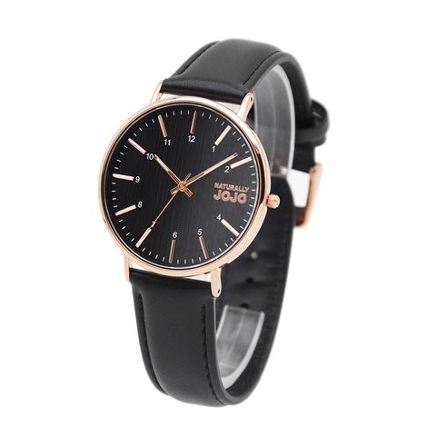 NATURALLY JOJO | JO96997-88RM | 黑色木紋 藍寶石水晶鏡面 手錶 側面