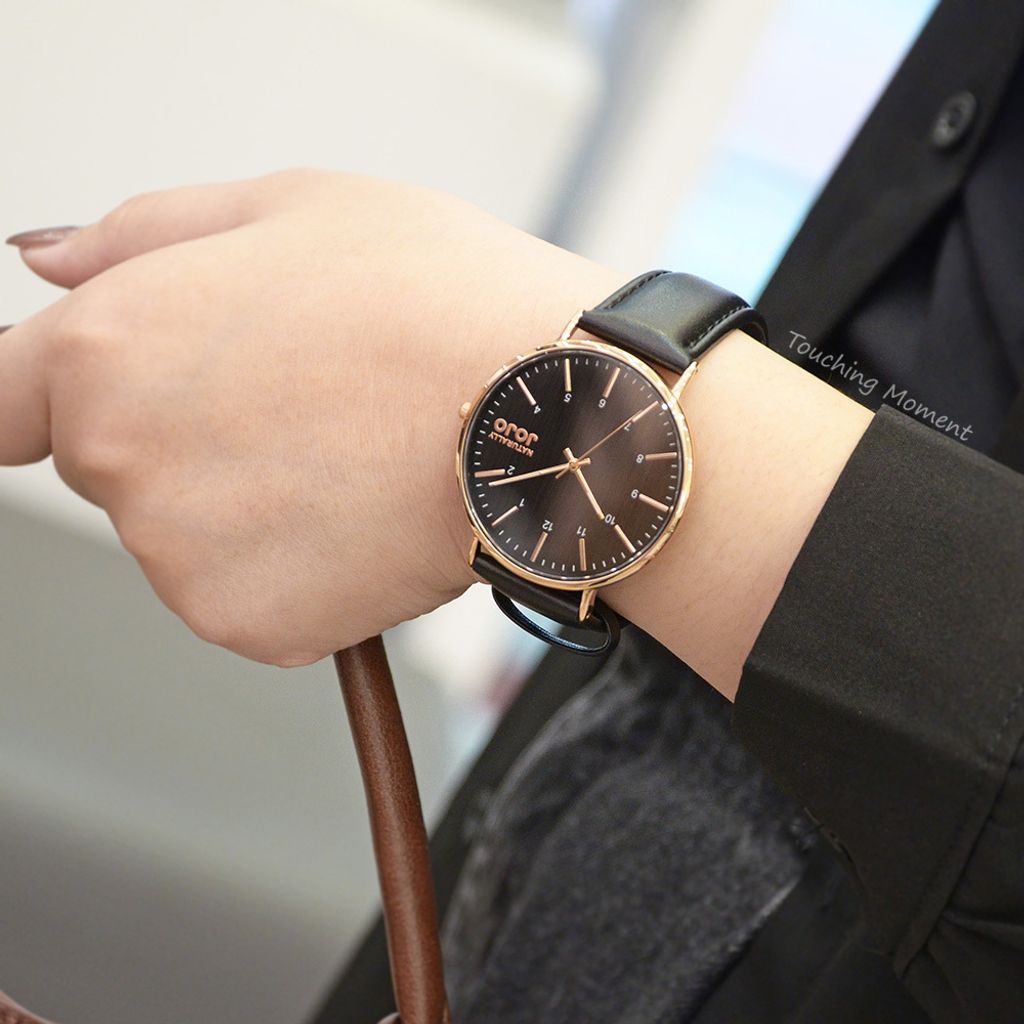 NATURALLY JOJO | JO96997-88RM | 黑色木紋 藍寶石水晶鏡面 手錶 實戴展示