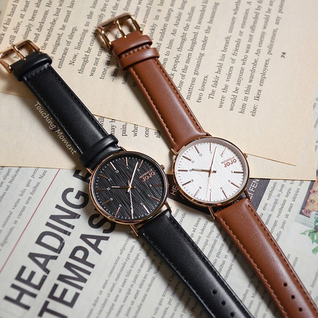 NATURALLY JOJO | JO96997-88RM | 黑色木紋 藍寶石水晶鏡面 手錶 實體系列