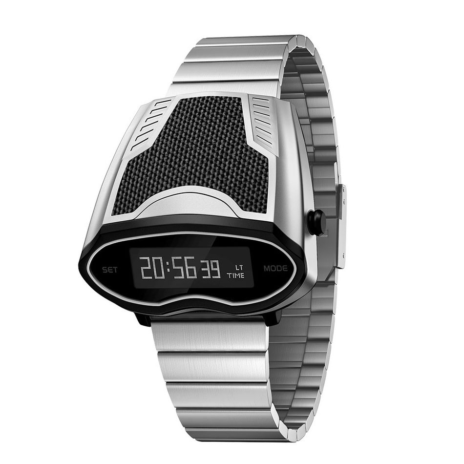 Benlydesign | Viperis S2000-S | 銀色款 不鏽鋼錶帶 多功能 OLED電子錶 正面