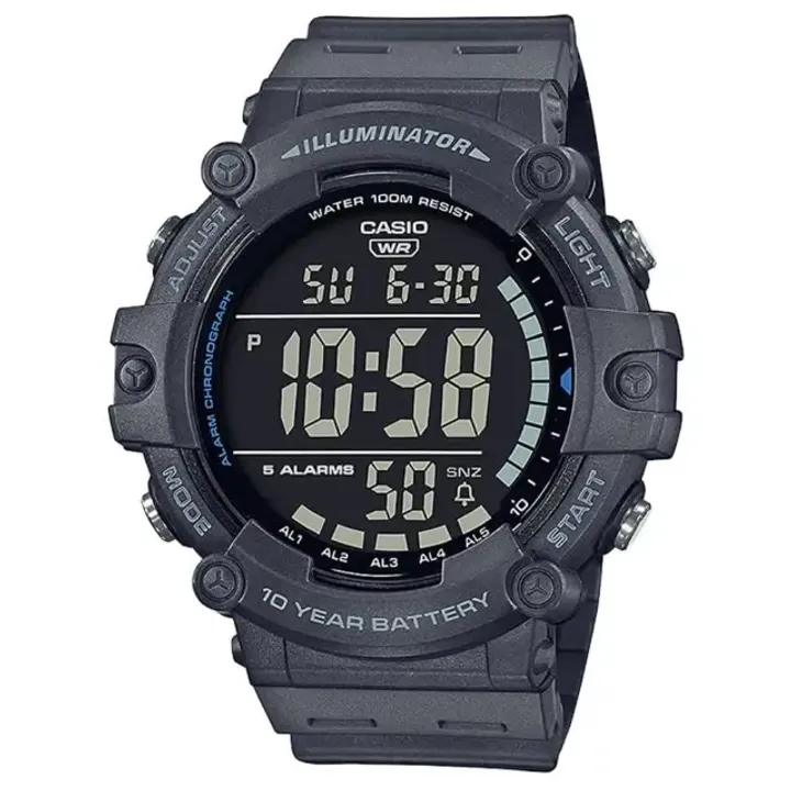 CASIO | AE-1500WH-8BV | 灰黑色運動數位電子錶 正面