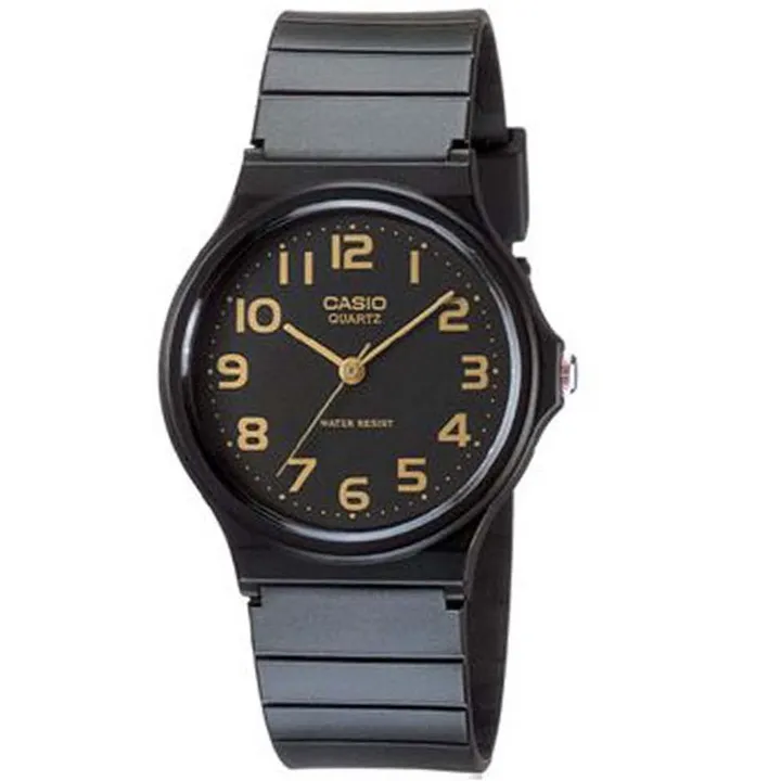 CASIO | MQ-24-1B2L | 黑色錶面 超薄靜音 簡約風學生腕錶 正面