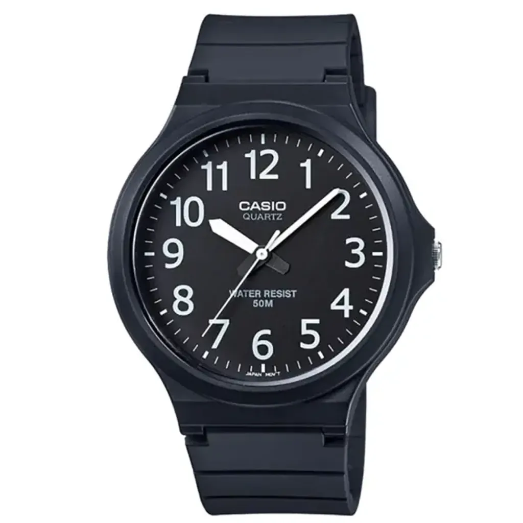 CASIO | MW-240-1BV | 簡約黑色腕錶 學生手錶 正面