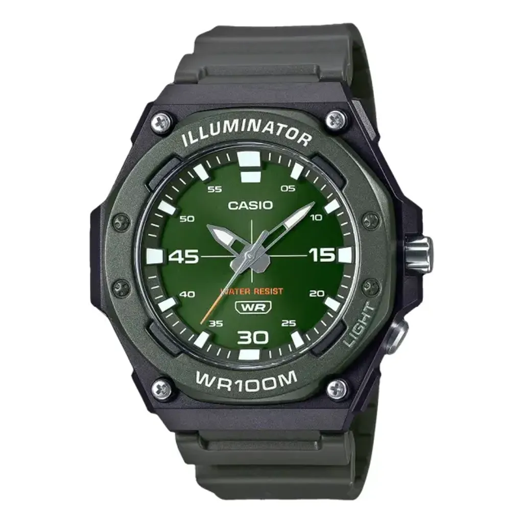CASIO | MW-620H-3AV | 軍綠 大錶徑 潮流指針錶 正面