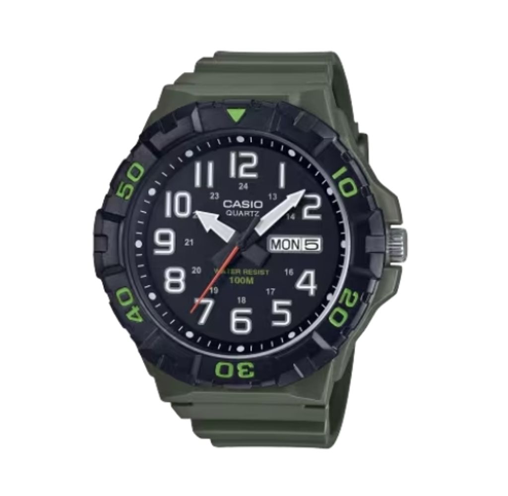 CASIO | MRW-210H-3AV | 黑色錶面 日期顯示 運動風大錶徑腕錶 正面