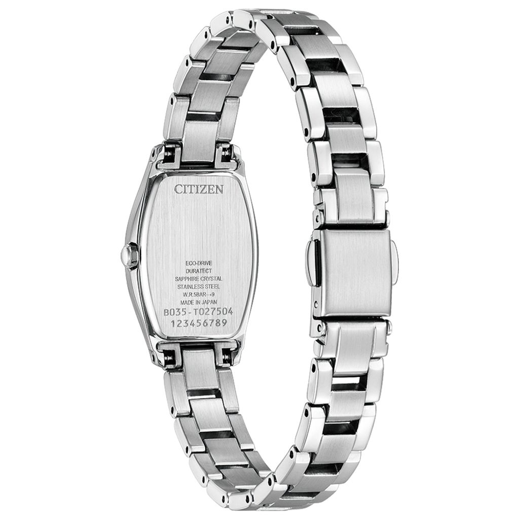 CITIZEN星辰 | xC系列 EW5541-50W | 限量款 光動能 精鑽 酒紅色酒桶型優雅女錶 背面