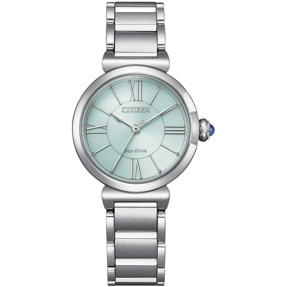 CITIZEN星辰 | L系列 EM1070-83L |  光動能 淺綠色 簡約優雅羅馬字女錶 正面