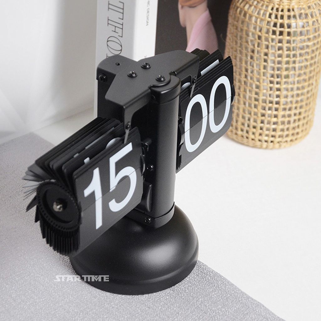 翻頁鐘 | PTC-S24-BB | 24小時制 黑色單腳翻頁鐘 俯視