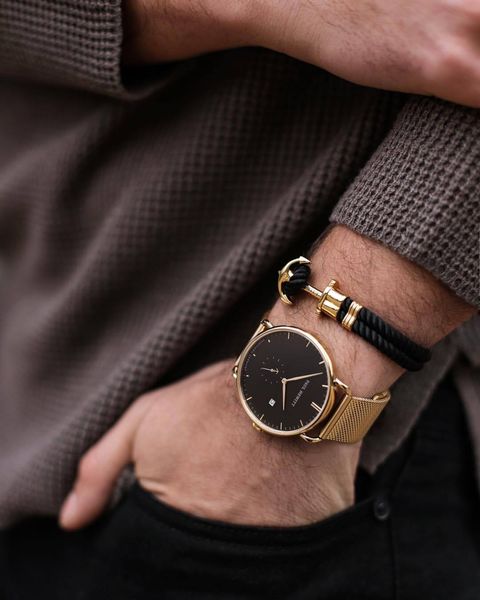 Paul Hewitt | PH-TGA-G-B-4S | Atlantic Line 德國設計師品牌 船錨秒針 米蘭帶腕錶  實戴展示