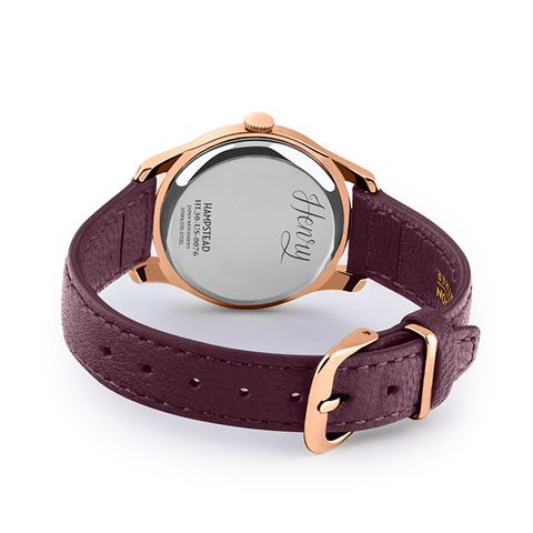 HENRY LONDON | HL30-US-0076 | 典雅莓紫 紫色面真皮革錶 背面