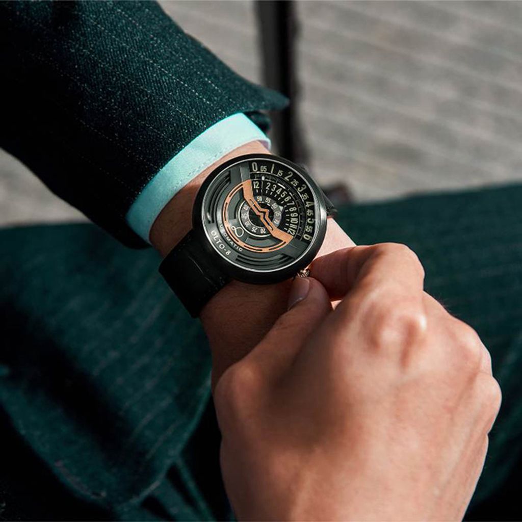 【贈太空人上鍊盒】OLTO-8 奧陀 | INFINITY IF1-S3352 |  潮流賽車儀錶板 機械錶 實戴細節