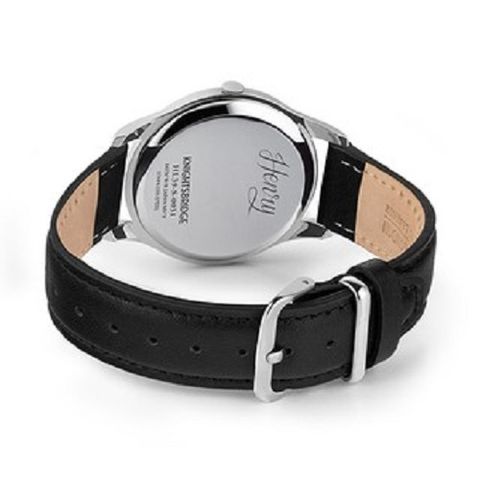 【贈質感包包】HENRY LONDON | HL39-S-0031 | 英國設計師品牌手錶 深藍面銀色 簡約真皮腕錶 背面