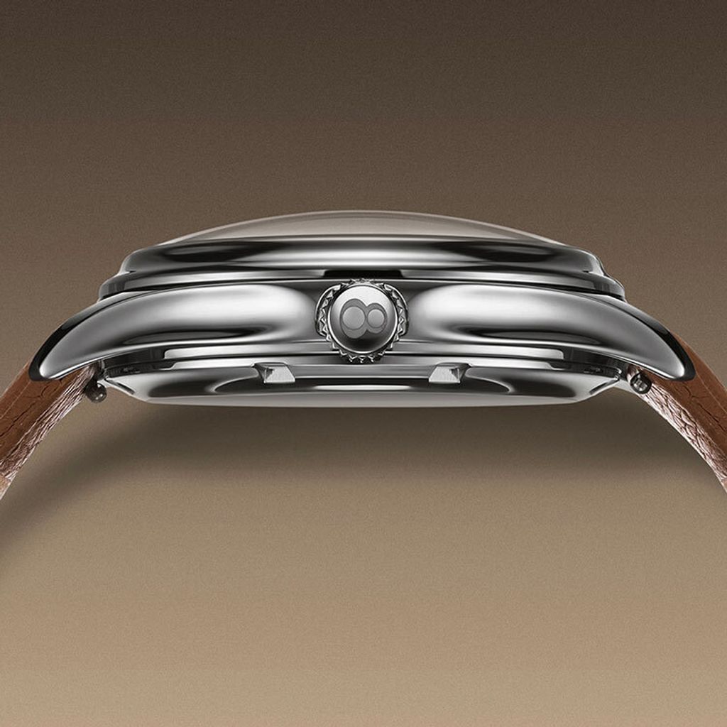 【贈太空人上鍊盒】OLTO-8 奧陀 | 時空之門 O6-1012 |  24小時 星光銀 手工雕刻紋路 機械錶(可客製化) 側面細節