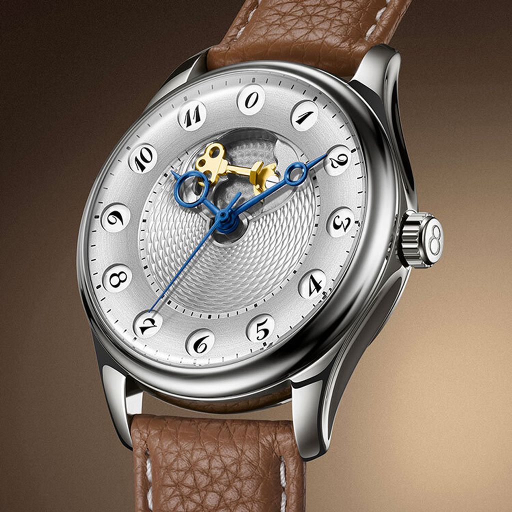 【贈太空人上鍊盒】OLTO-8 奧陀 | 時空之門 O6-1012 |  24小時 星光銀 手工雕刻紋路 機械錶(可客製化) 錶面細節