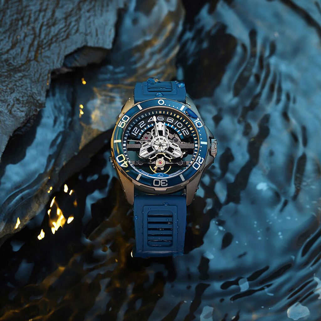 【贈太空人上鍊盒】OLTO-8 奧陀 | D1-1701-S07 |  海洋藍 潛水錶 自動機械錶 實體正面