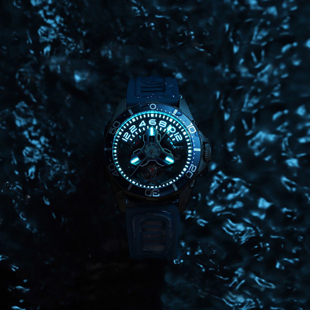 【贈太空人上鍊盒】OLTO-8 奧陀 | D1-1701-S07 |  海洋藍 潛水錶 自動機械錶 實體夜光