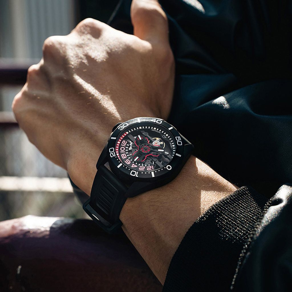 【贈太空人上鍊盒】OLTO-8 奧陀 | D1-3303-S03 |  赭紅色 潛水錶 自動機械錶 實戴參考