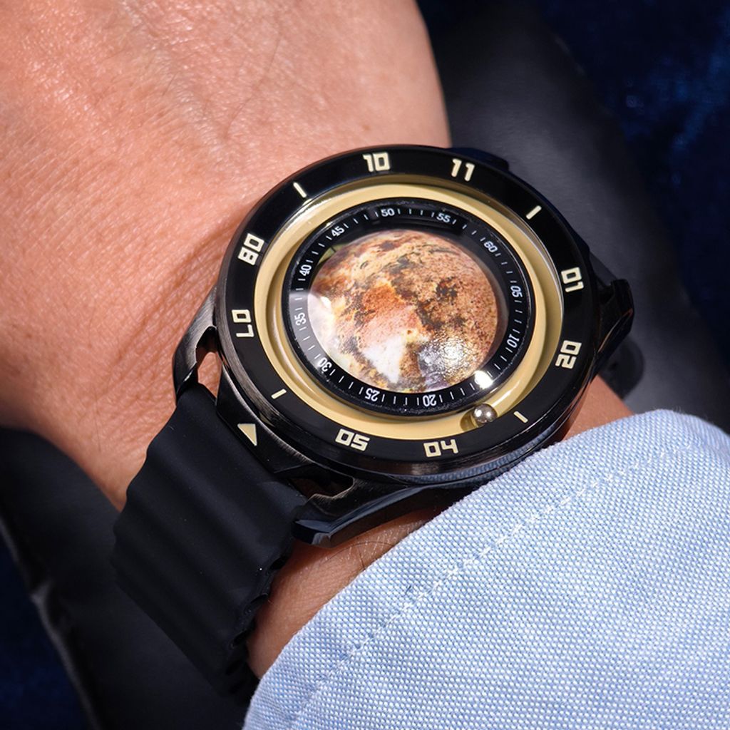 Benlydesign | 星球旅行者系列 MO.J 木星 | 木星造型面盤 石英錶 黑色矽膠錶帶 穿搭參考