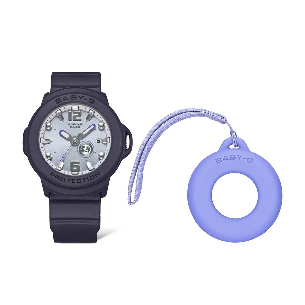 CASIO BABY-G | BGA-15 系列 BGA-15K-2A | 2026新款 紫色 多彩圓形腕錶 套組展示